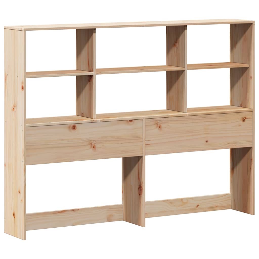 Lit en bois massif avec étagère sans matelas 140x200 cm