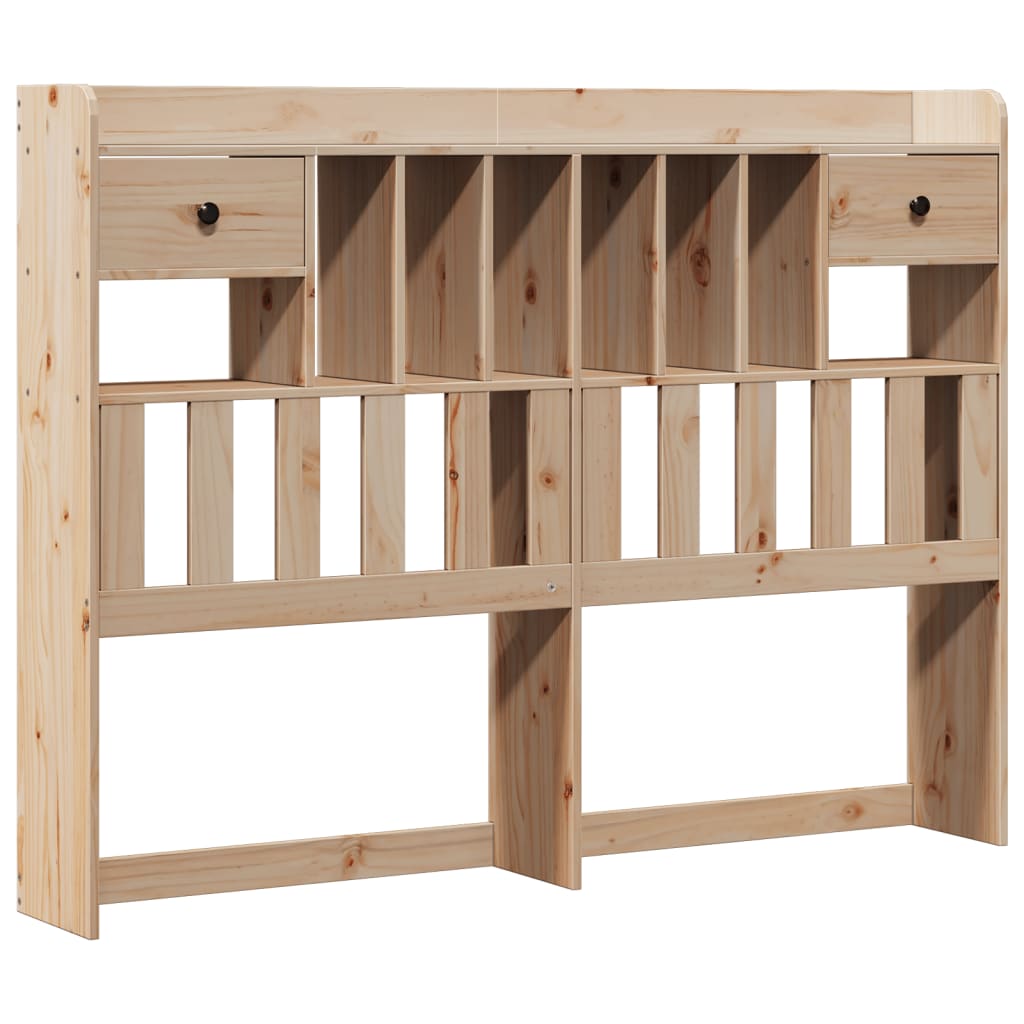 Solid wood bed with shelf without mattress 150x200 cm pinewood