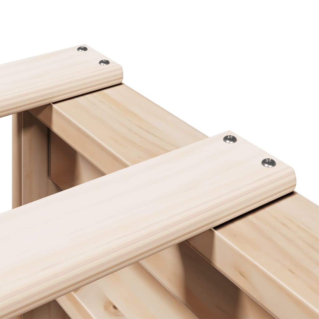 Solid wood bed with shelf without mattress 150x200 cm pinewood