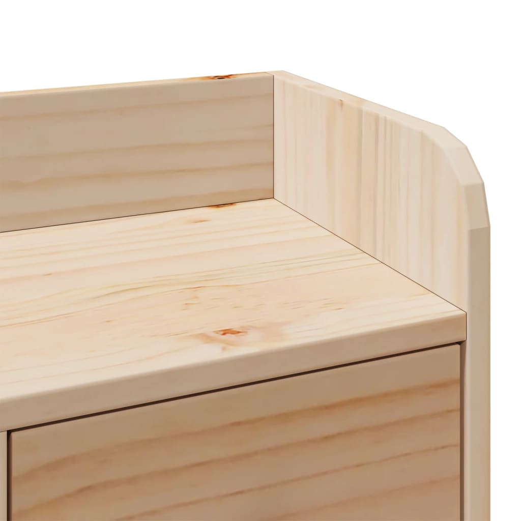 Solid wood bed with shelf without mattress 150x200 cm pinewood