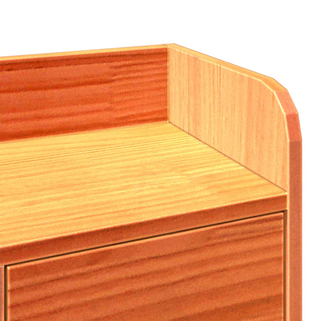 Lit en bois massif avec étagère sans matelas ciré marron 75x190 cm