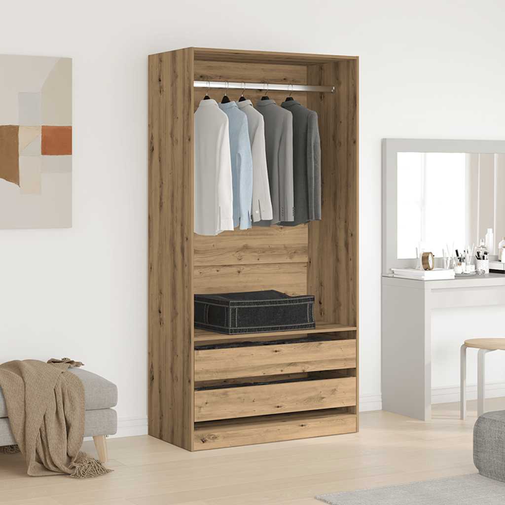 Kleiderschrank Artisan-Eiche 100x50x200 cm Holzwerkstoff
