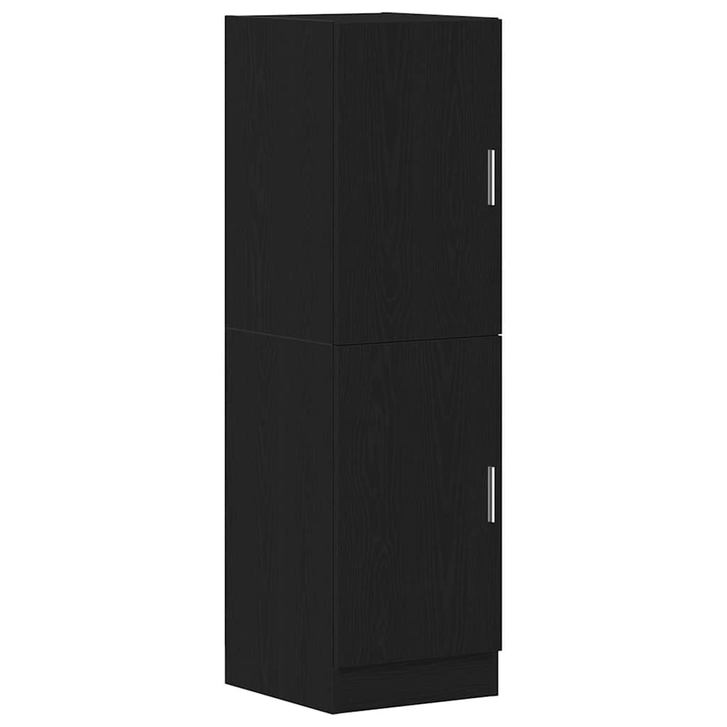 2-piece kitchen cabinet set black wood-based material