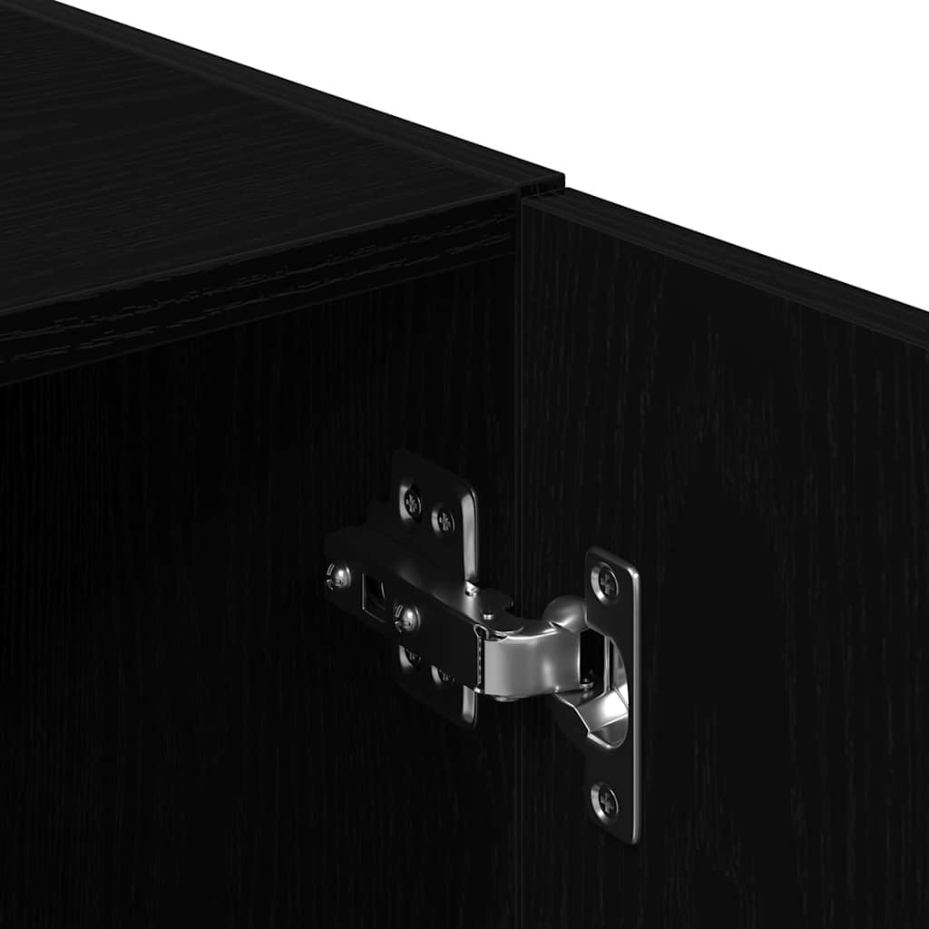 2-piece kitchen cabinet set black wood-based material