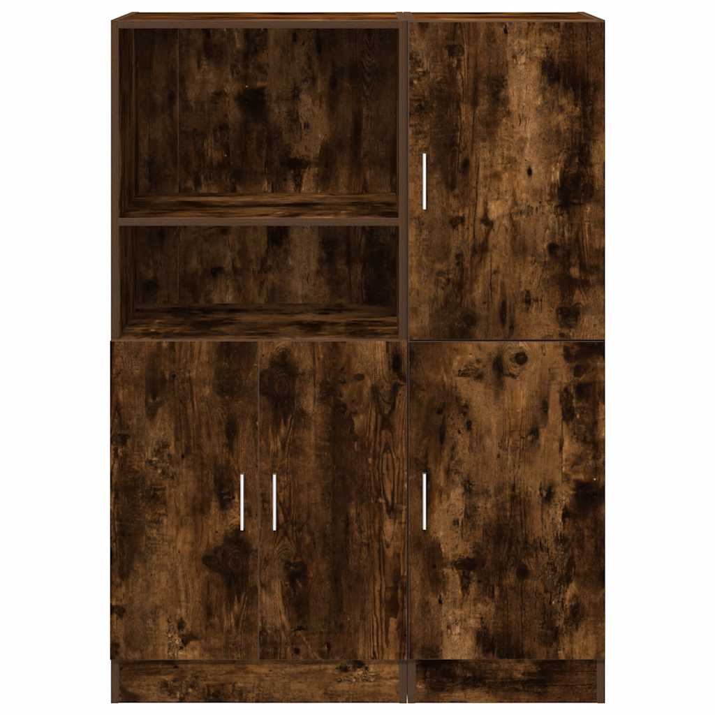 2-piece kitchen cabinet set smoked oak wood material