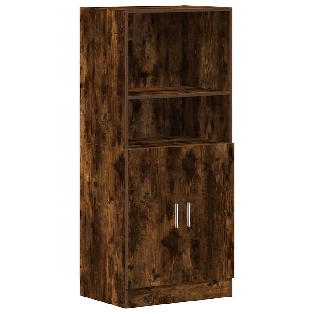 2-piece kitchen cabinet set smoked oak wood material
