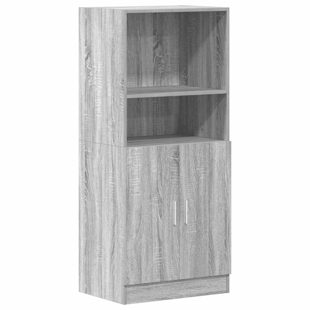 2-piece kitchen cabinet set, gray Sonoma wood-based panel