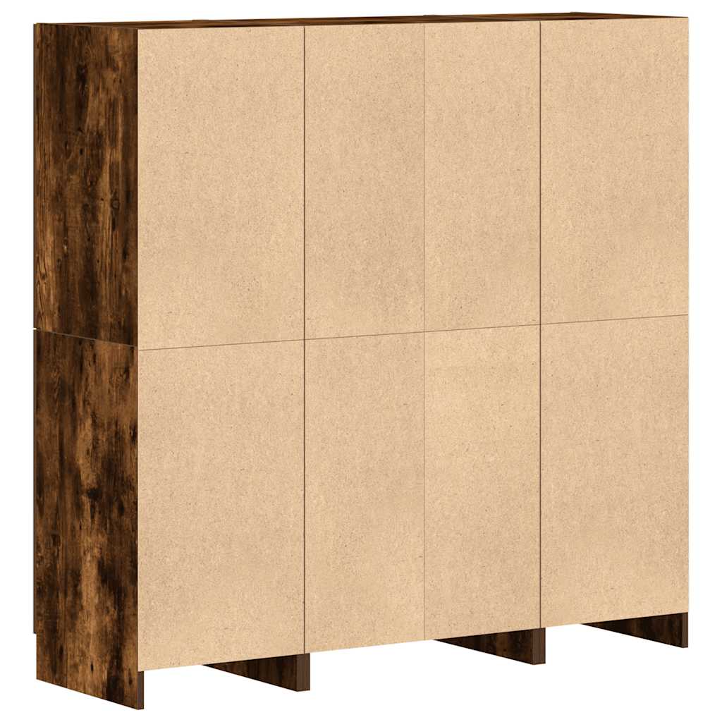 3-piece kitchen cabinet set smoked oak wood material