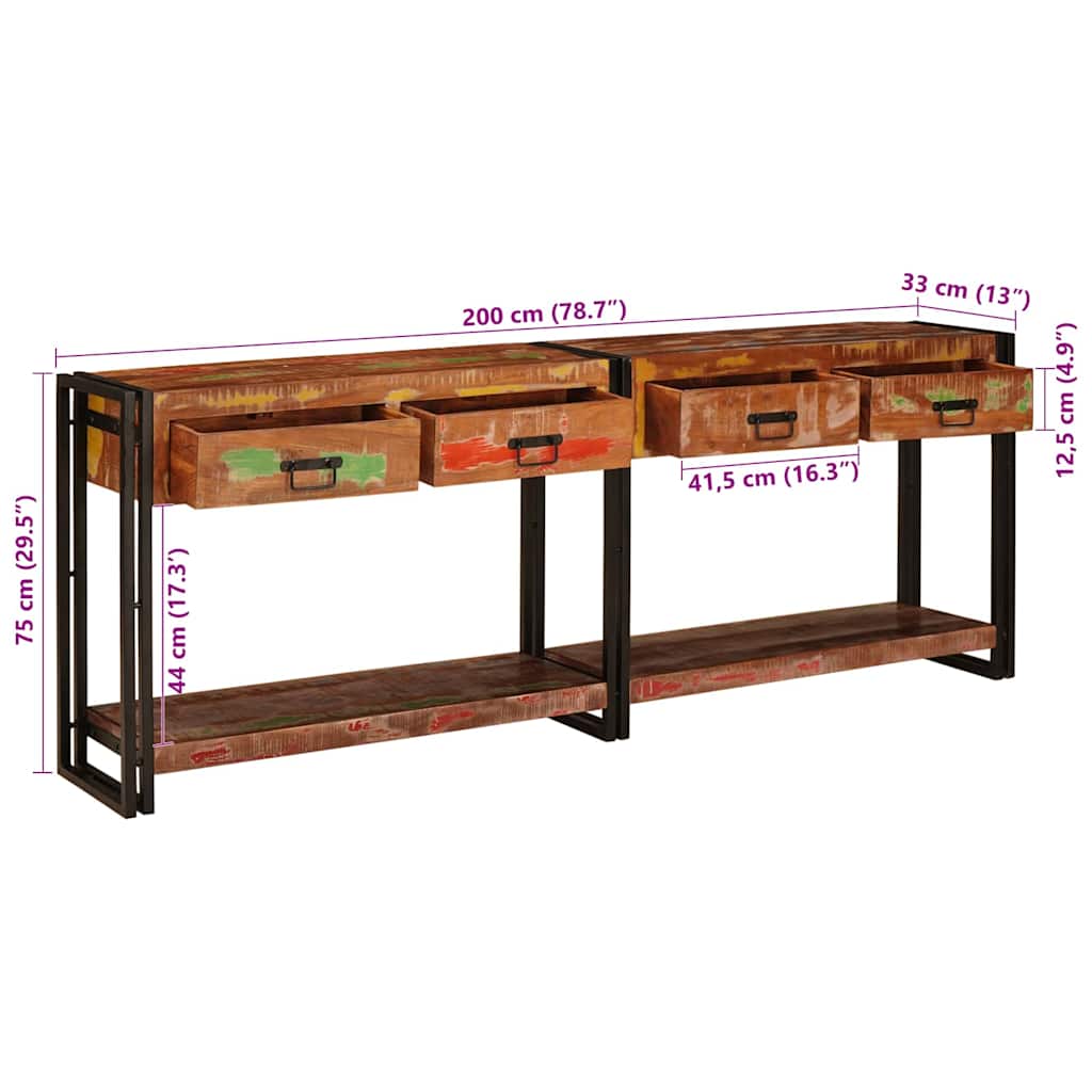 Konsolen-Tische 2 stk. Mehrfarbig 200 x 33 x 75 cm