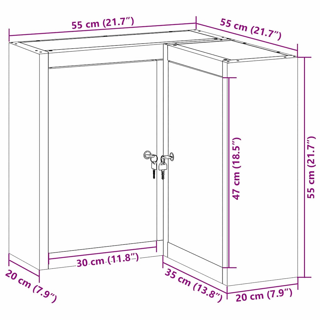 Werkzeugschrank mit Regal Rot und Grau 50 x 20 x 55 cm