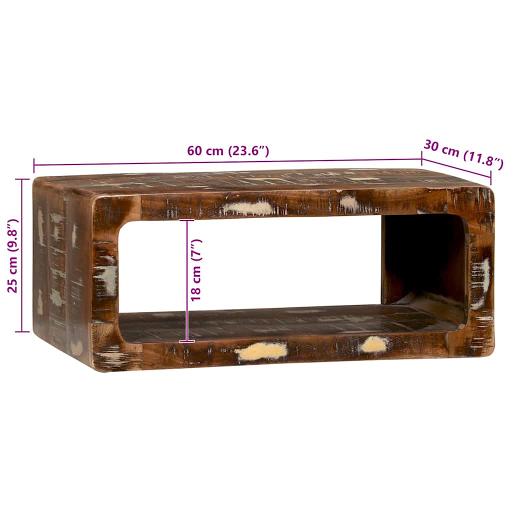 TV-Schränk Mehrfarbig 60 x 30 x 25 cm Massivholz Altholz