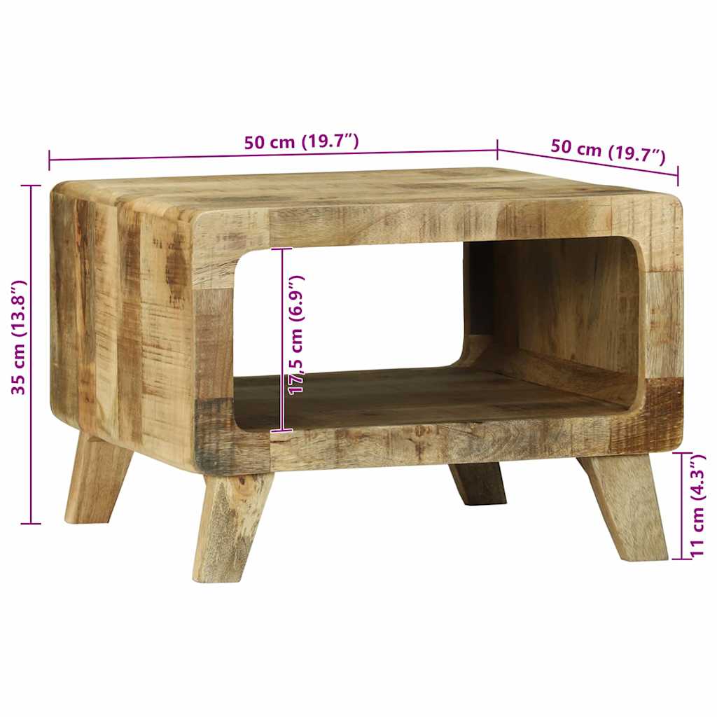 Couchtisch Braun 50 x 50 x 35 cm Massivholz Mango