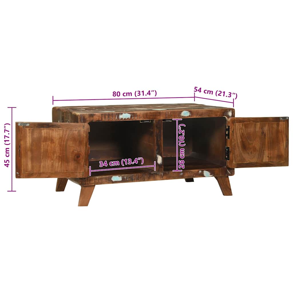 Couchtisch Mehrfarbig Massives upgecyceltes Holz