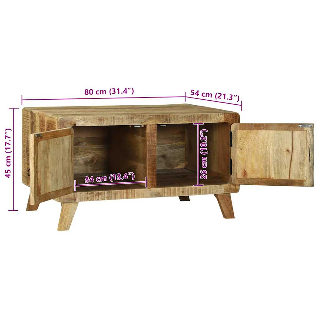 Couchtisch Braun 80 x 54 x 45 cm Massivholz Mango