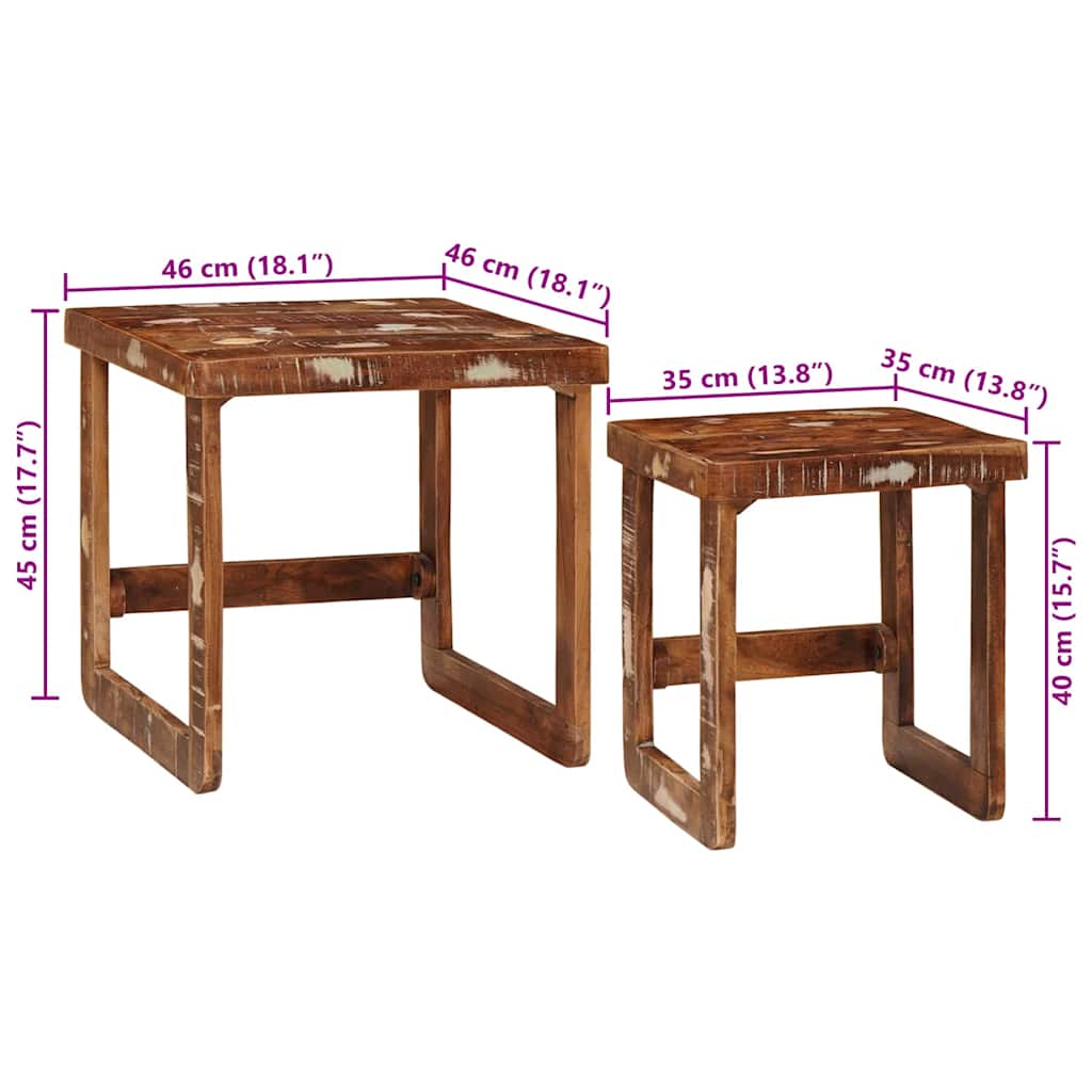 Satztische 2 stk. Braun 46 x 46 x 45 cm