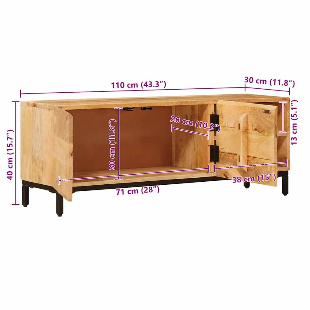 Stauraumschränke Braun 110 x 30 x 40 cm Massivholz Mango