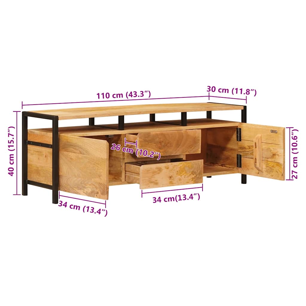 Stauraumschränke Braun 110 x 30 x 40 cm Massivholz Mango
