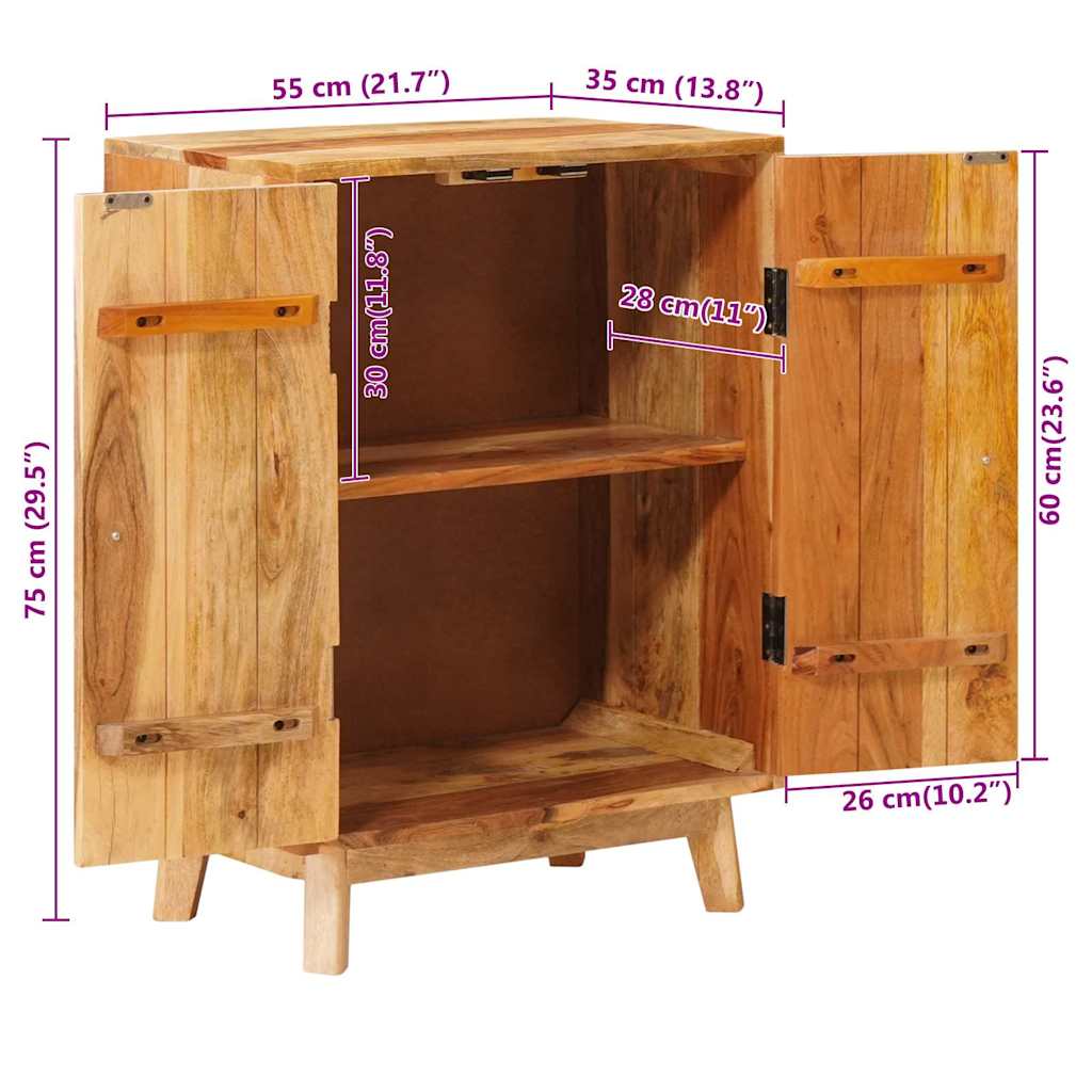 Stauraumschränke mit Tür Braun 55 x 35 x 75 cm Massivholz Mango