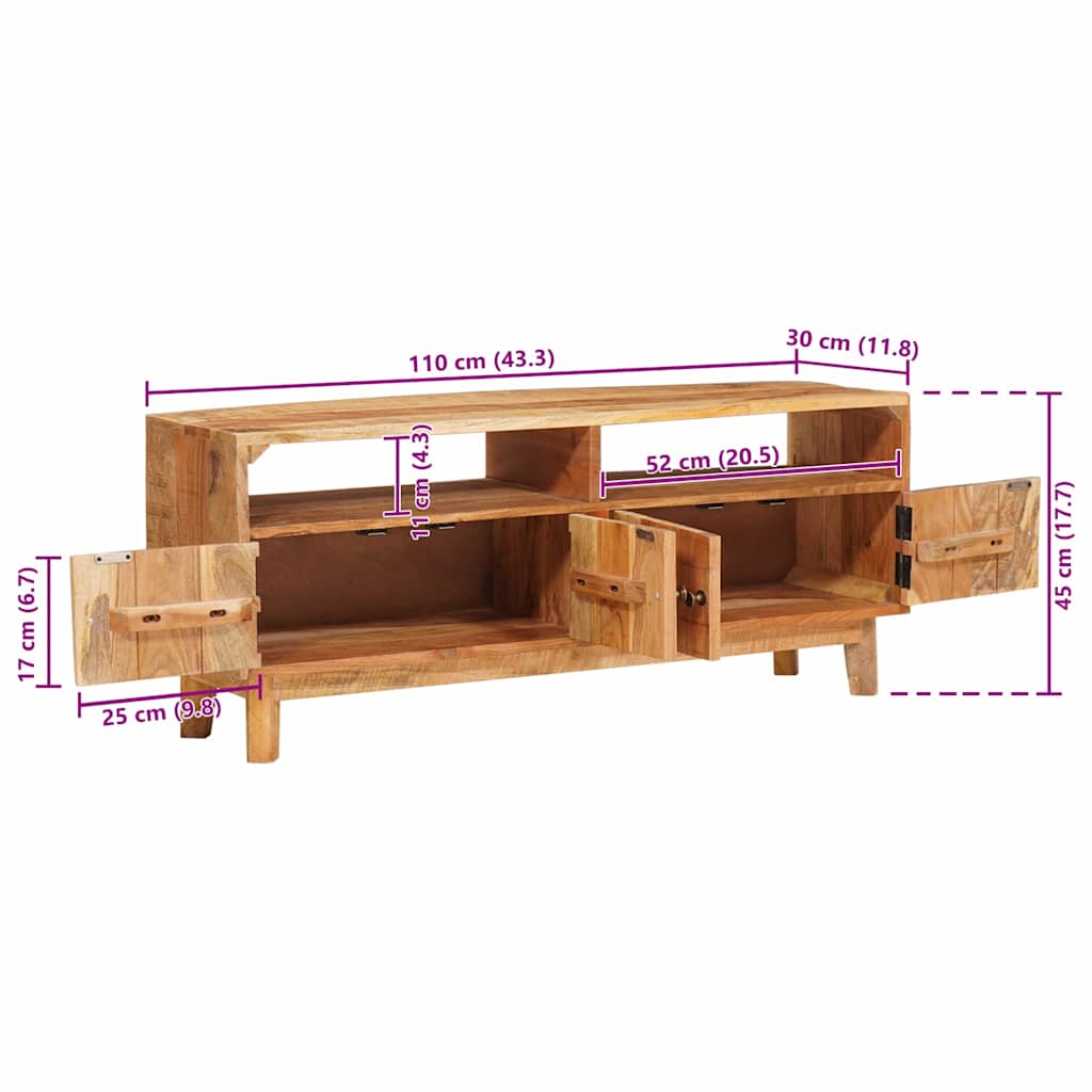 Stauraumschränke Braun 110 x 30 x 45 cm Massivholz Mango