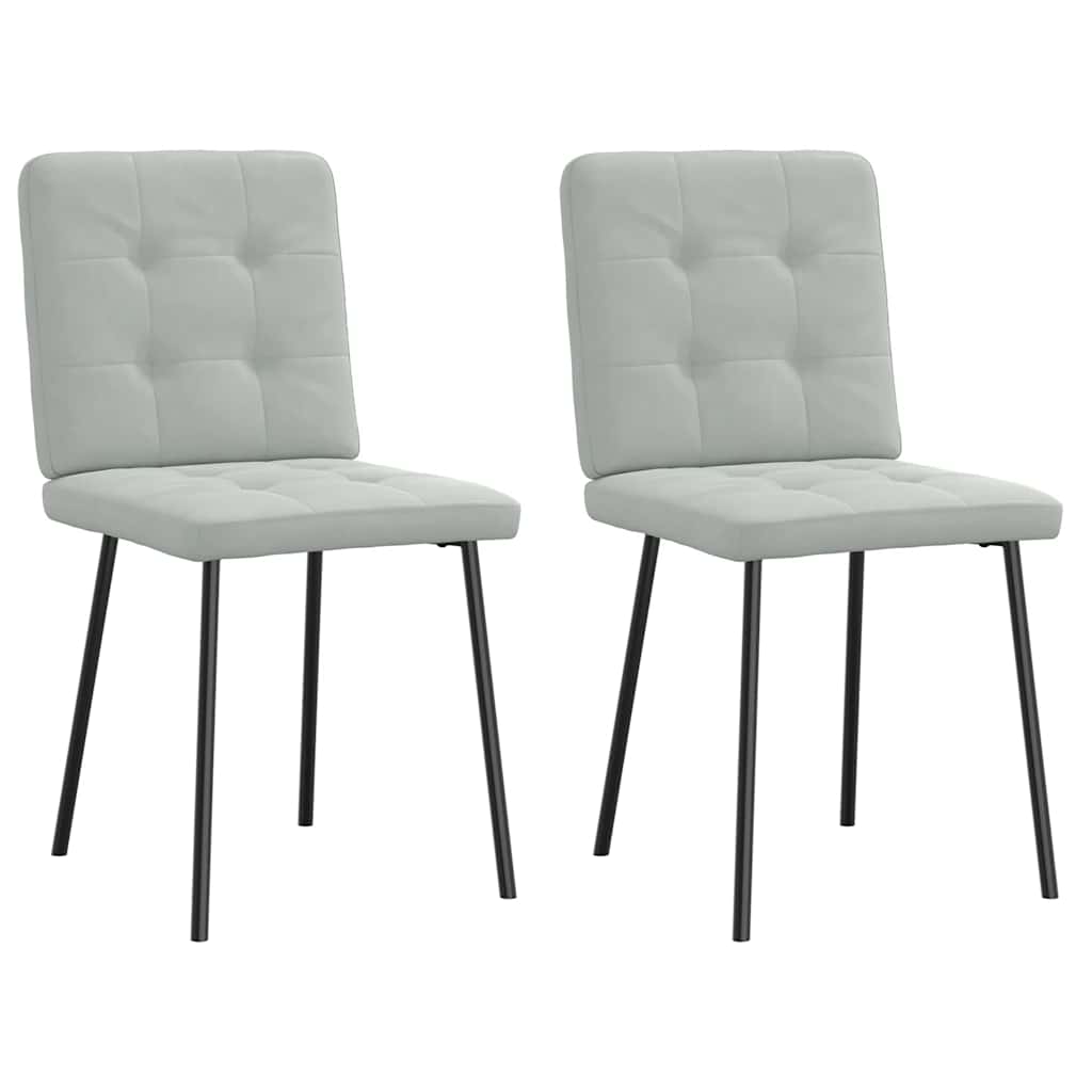 Dining chairs 2 pcs. Light grey velvet