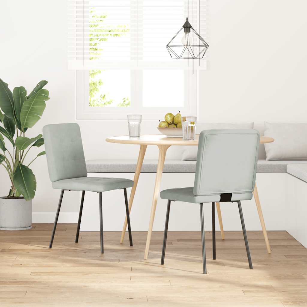 Dining chairs 2 pcs. Light grey velvet