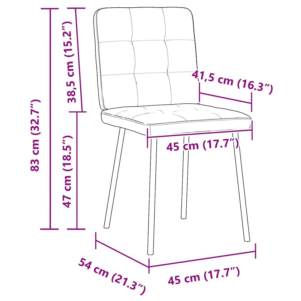 Dining chairs 2 pcs. Light grey velvet