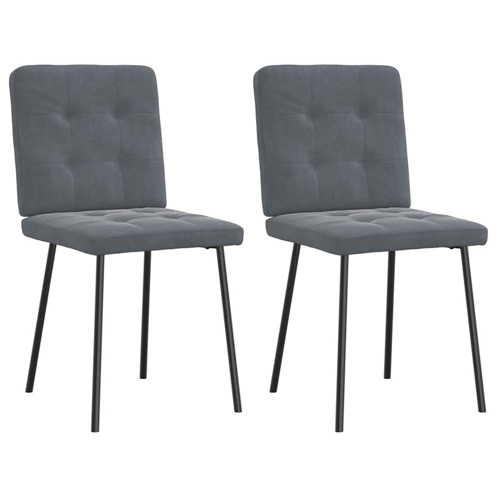 Dining chairs 2 pcs. Dark grey velvet