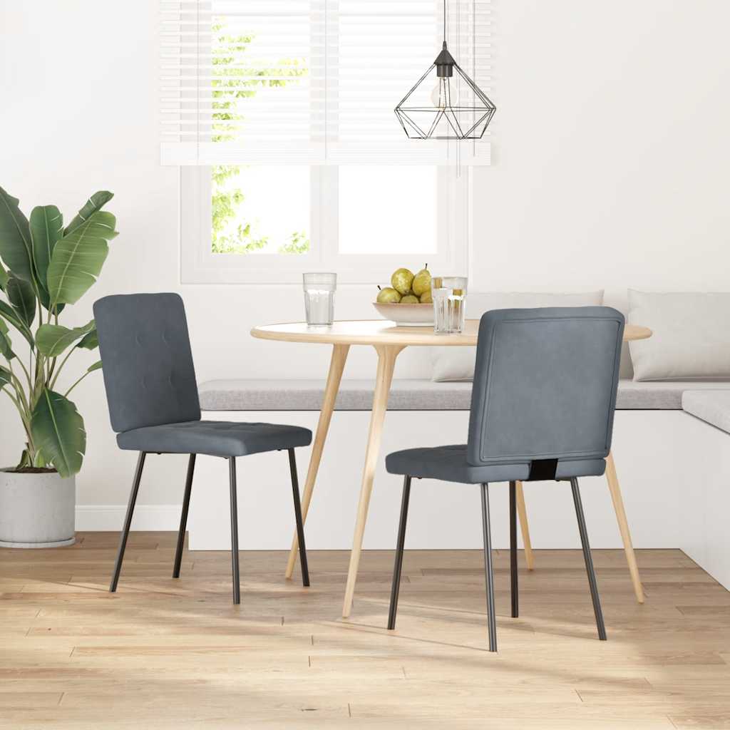 Dining chairs 2 pcs. Dark grey velvet