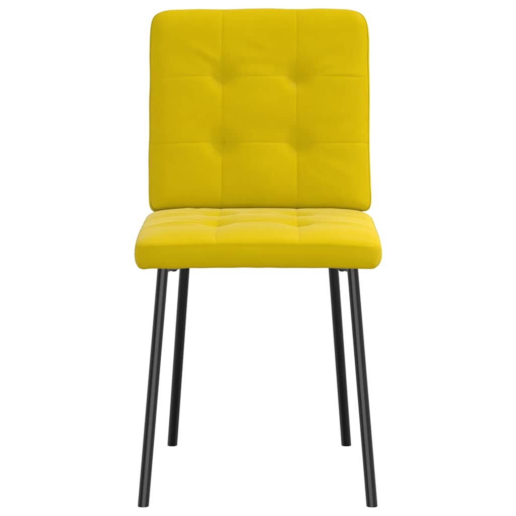 Chaises de salle à manger, lot de 2, velours jaune
