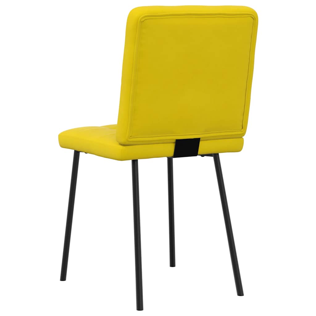 Chaises de salle à manger, lot de 2, velours jaune