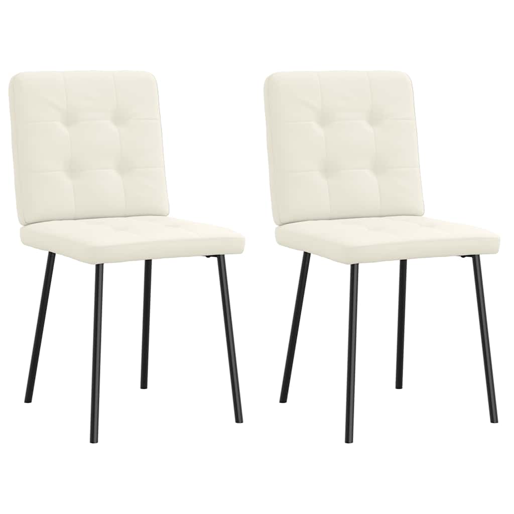 Dining chairs 2 pcs. Cream velvet