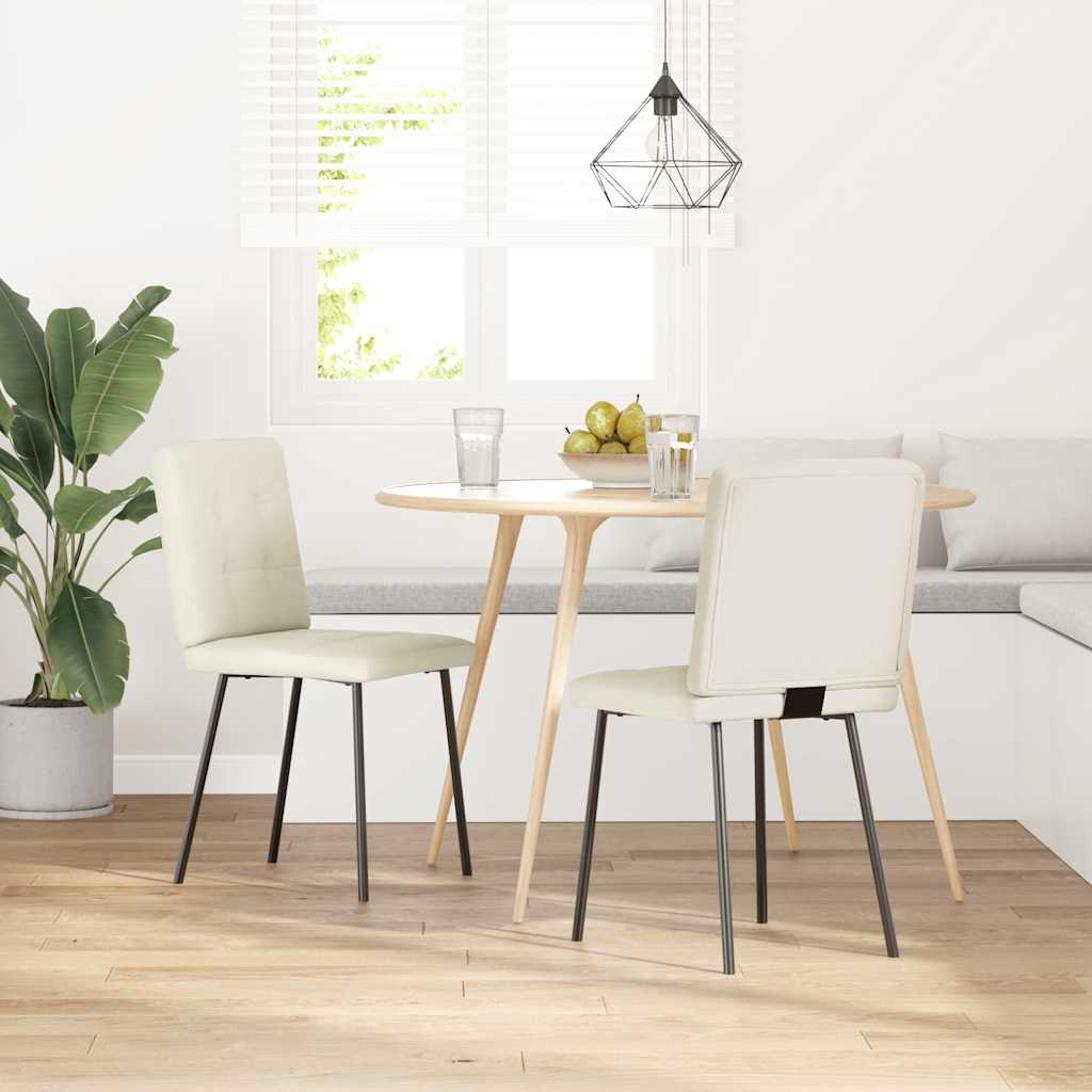 Dining chairs 2 pcs. Cream velvet