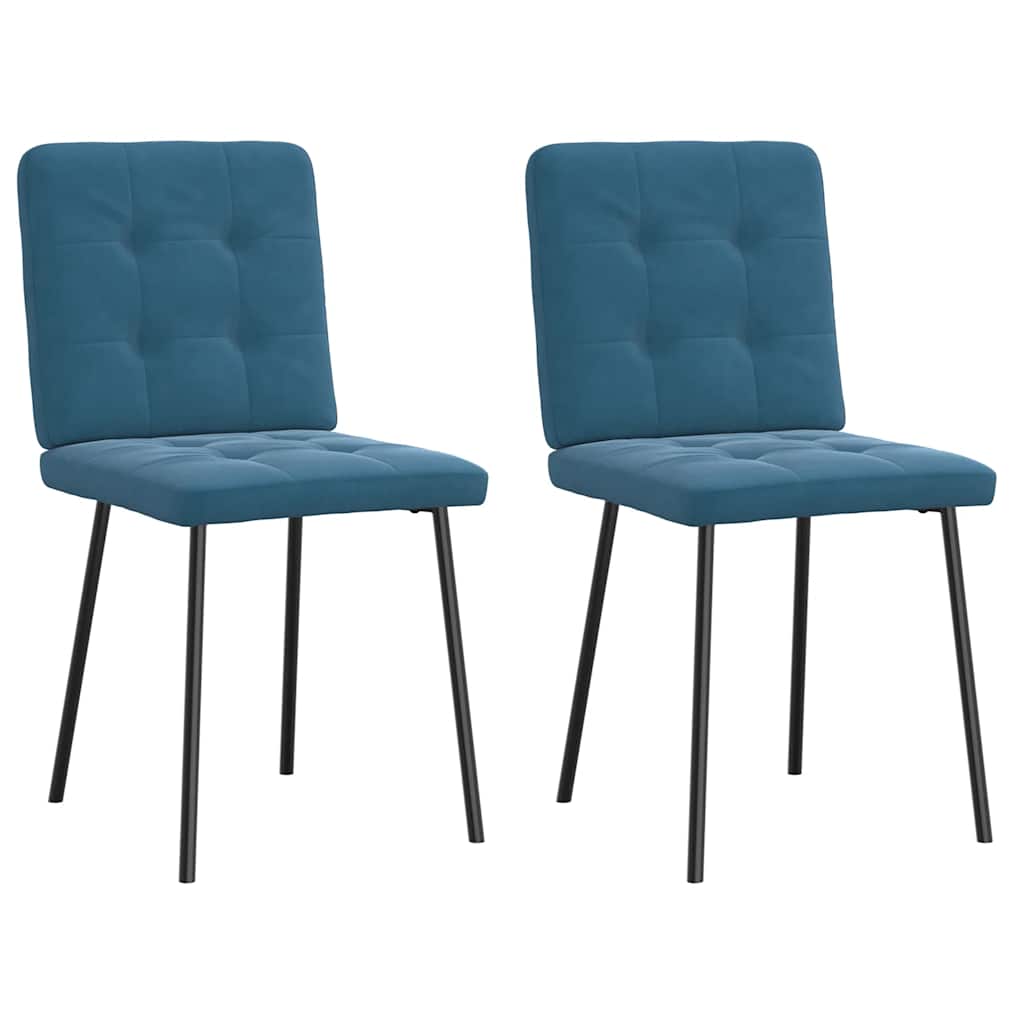 Dining chairs 2 pcs. Blue velvet