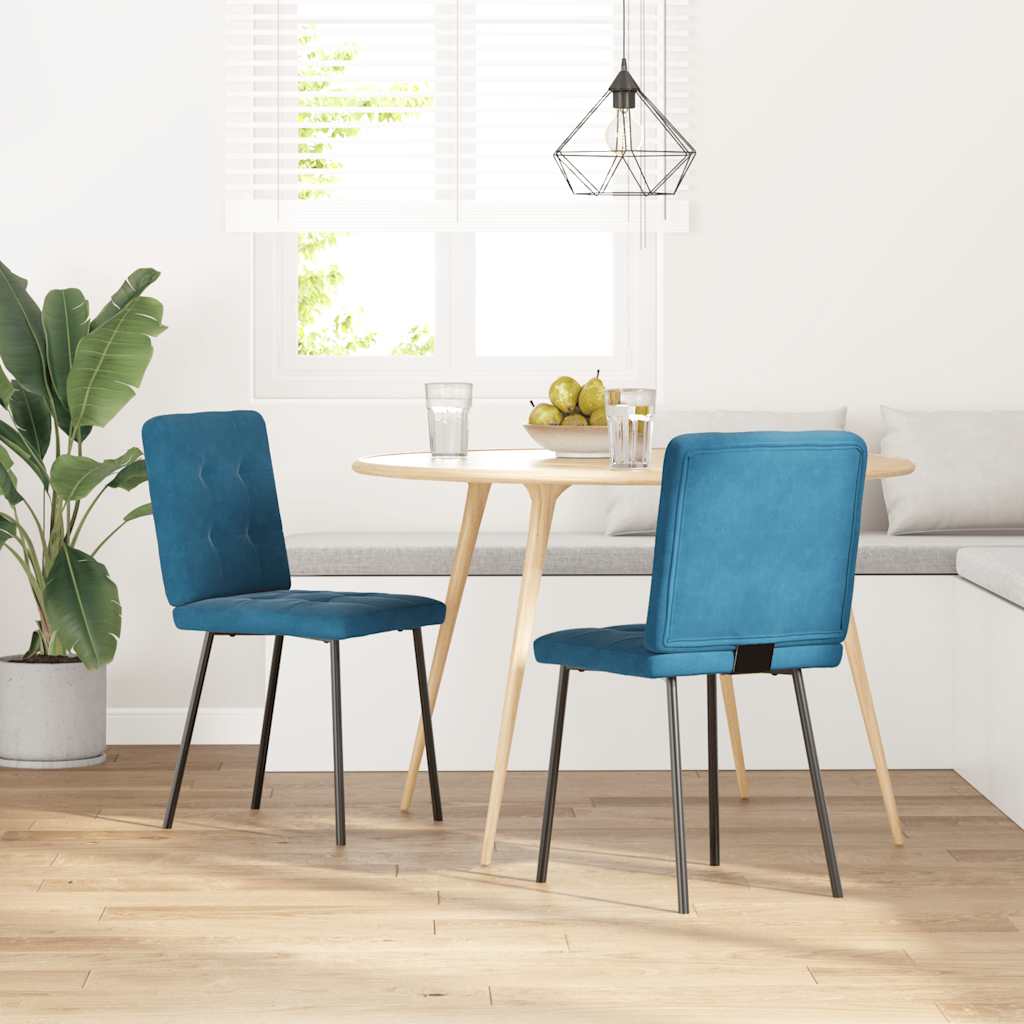 Dining chairs 2 pcs. Blue velvet