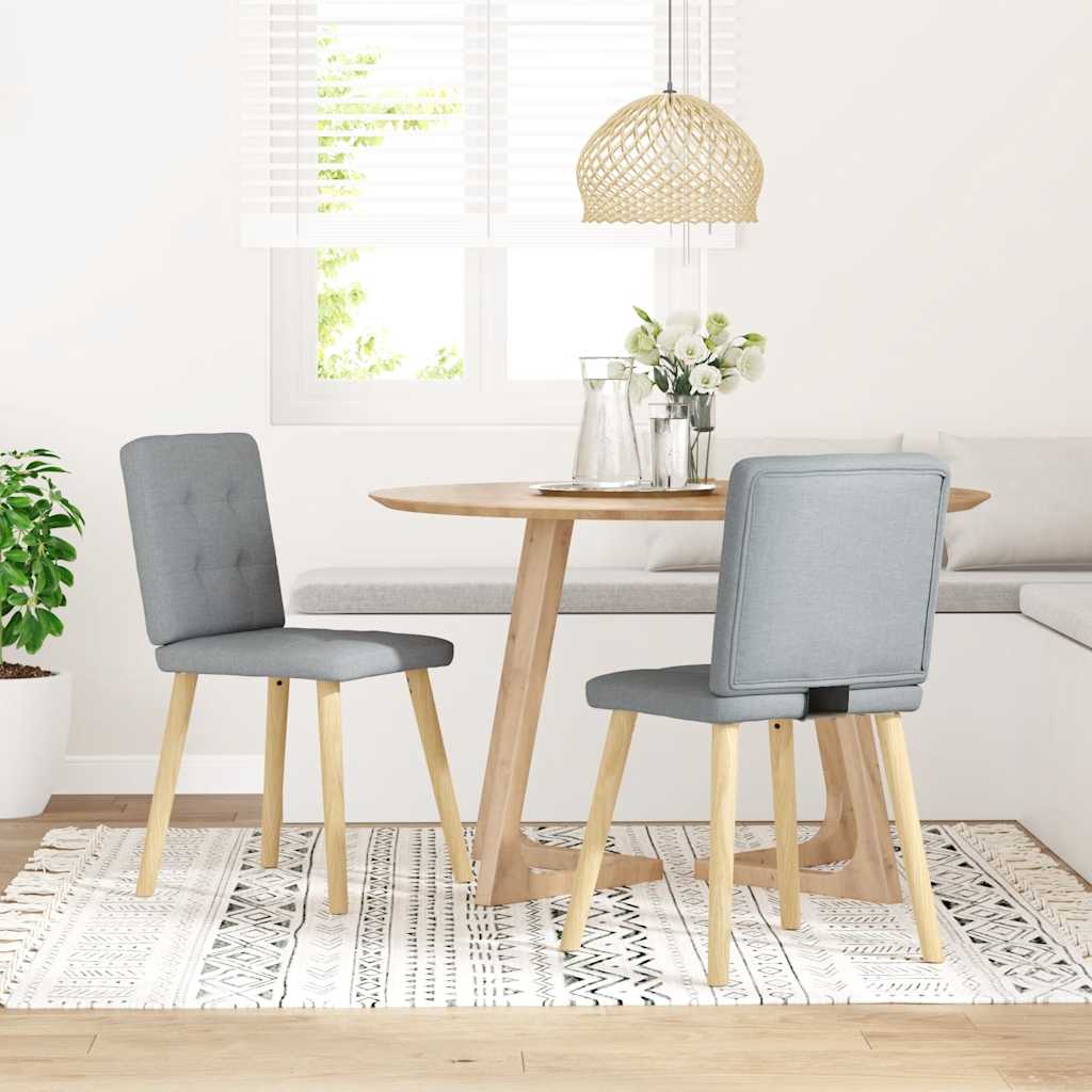 Dining chairs 2 pcs. Light grey fabric
