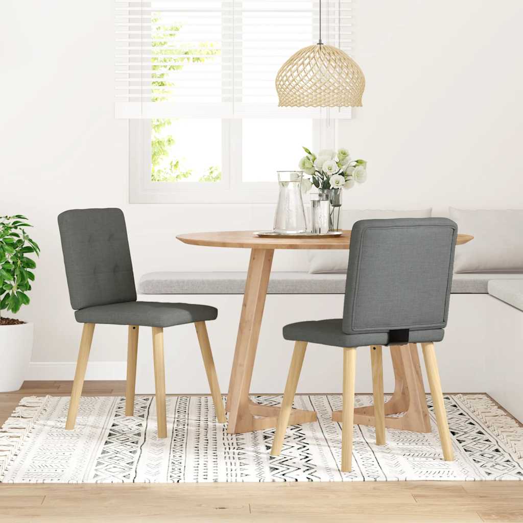 Dining chairs 2 pcs. Dark grey fabric