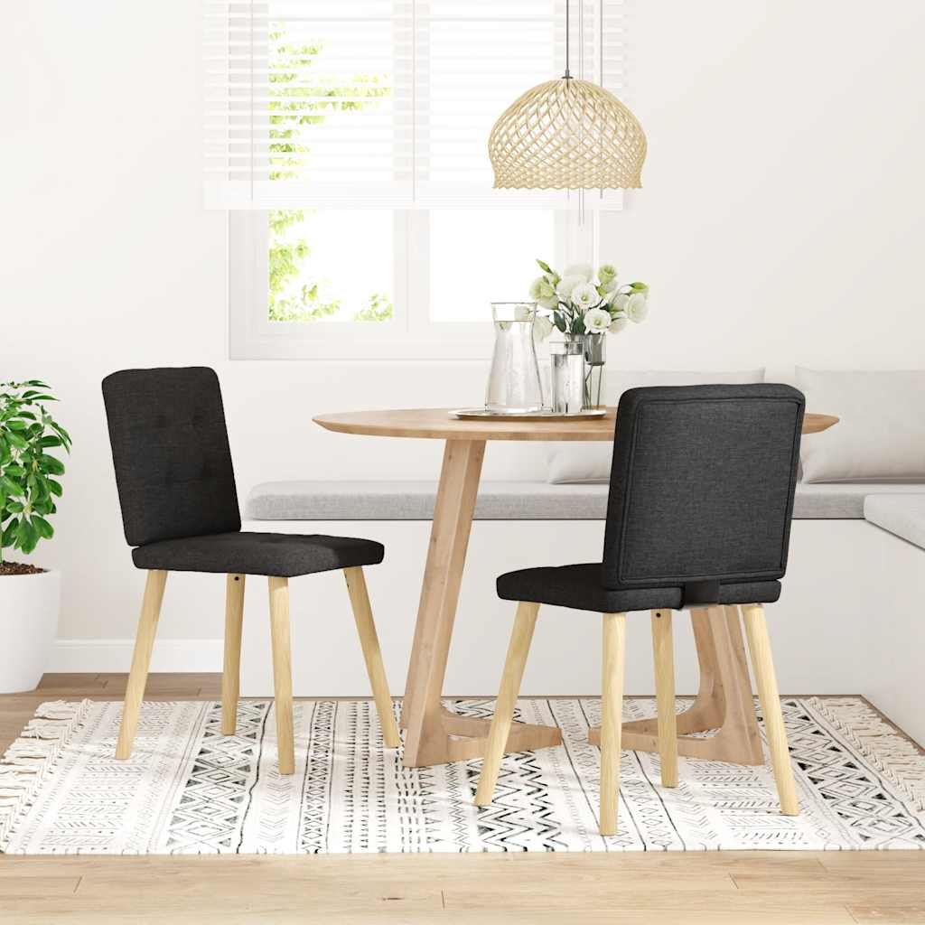 Dining chairs 2 pcs. Black fabric