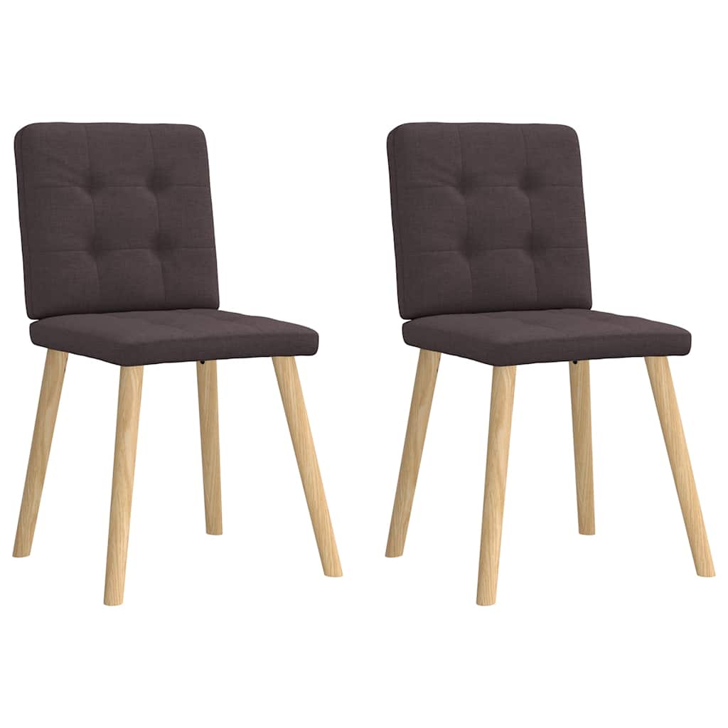 Dining chairs 2 pcs. Dark brown fabric