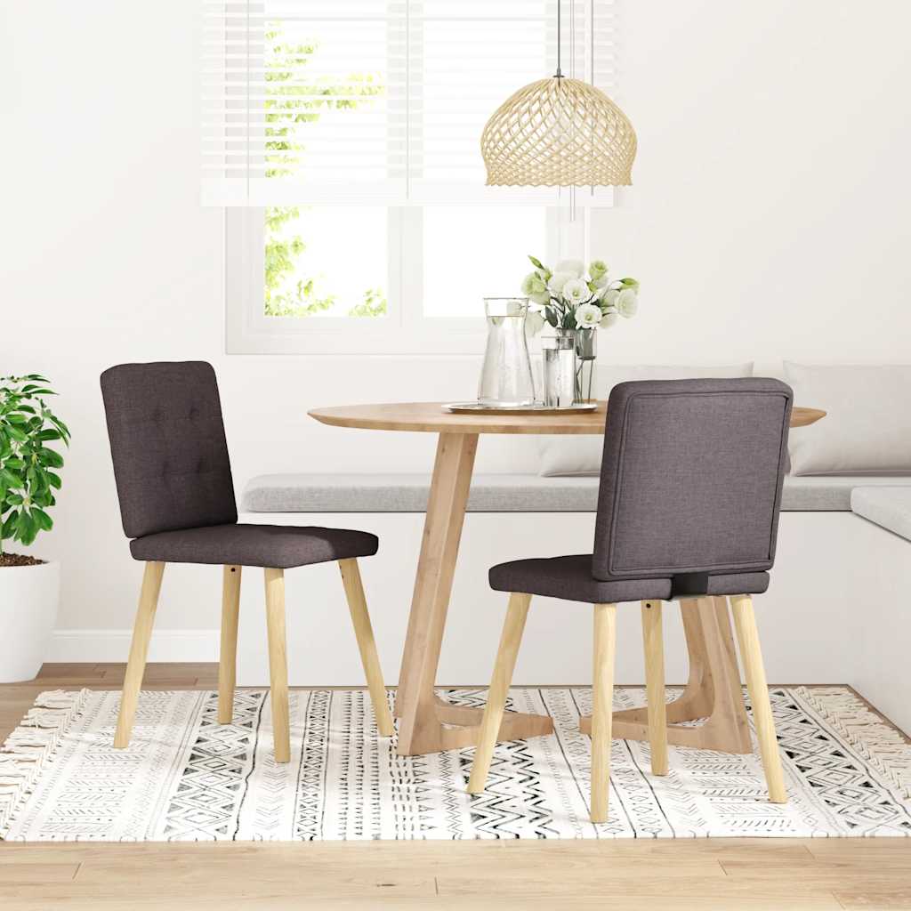 Dining chairs 2 pcs. Dark brown fabric