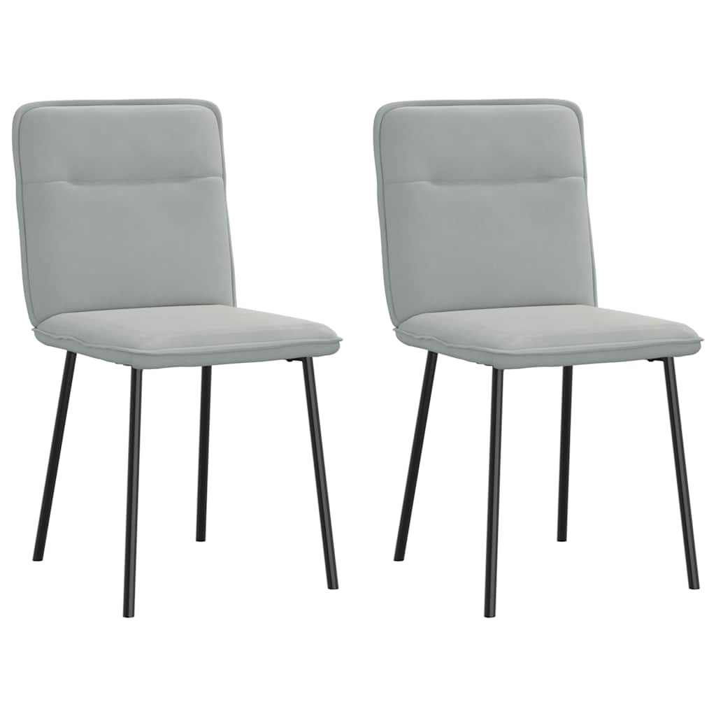 Chaises de salle à manger, lot de 2, velours gris clair