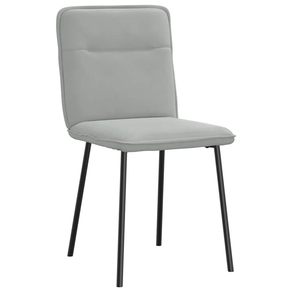 Chaises de salle à manger, lot de 2, velours gris clair