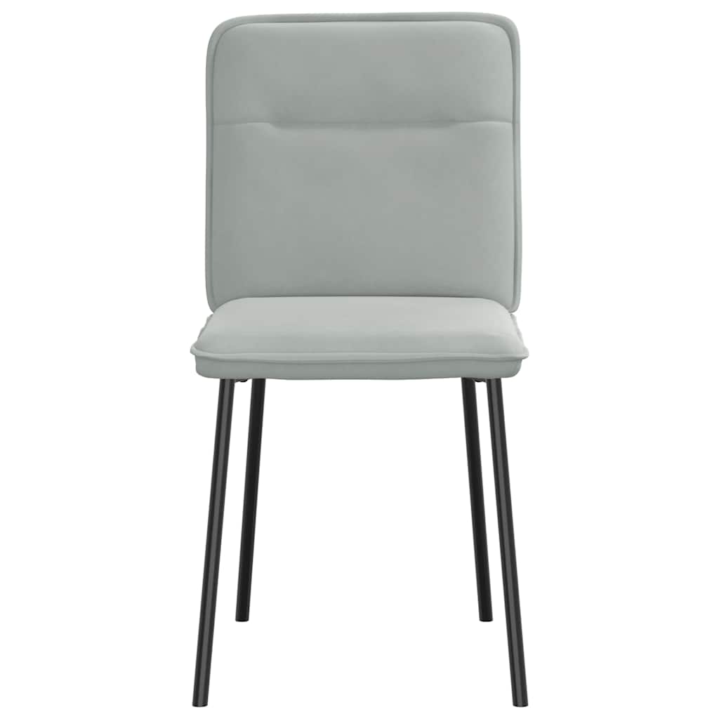 Chaises de salle à manger, lot de 2, velours gris clair