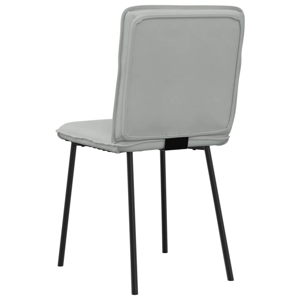 Chaises de salle à manger, lot de 2, velours gris clair