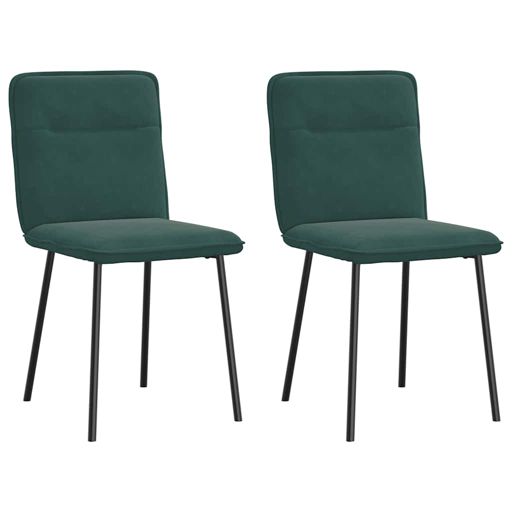 Dining chairs 2 pcs. Dark green velvet