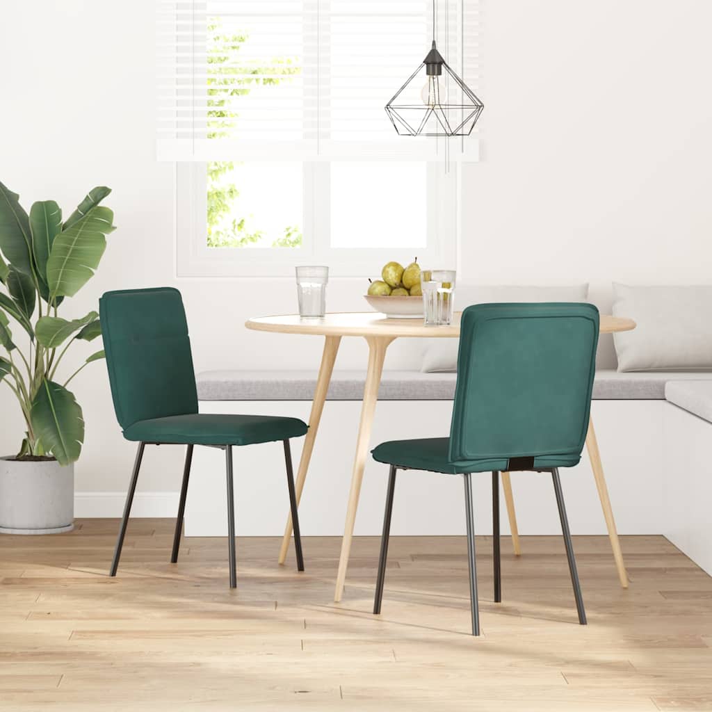 Dining chairs 2 pcs. Dark green velvet