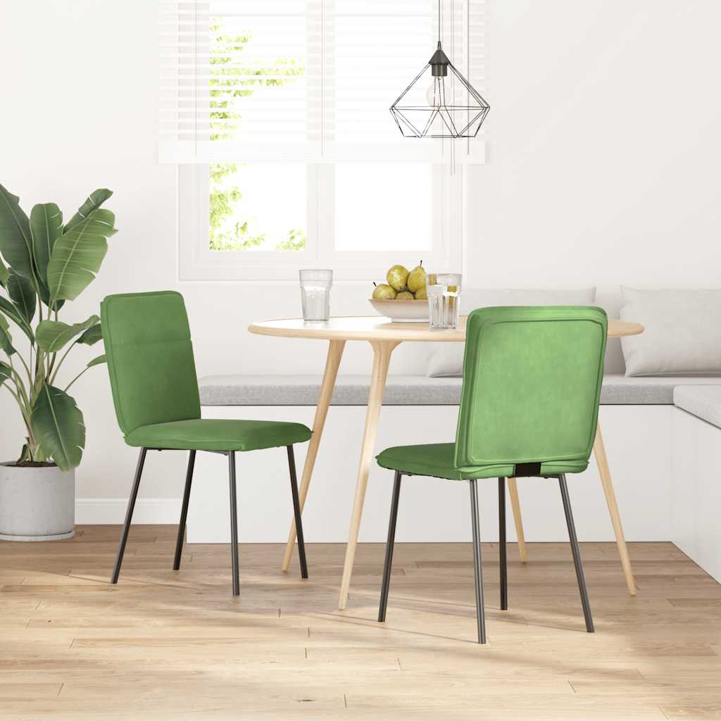 Dining chairs 2 pcs. Light green velvet