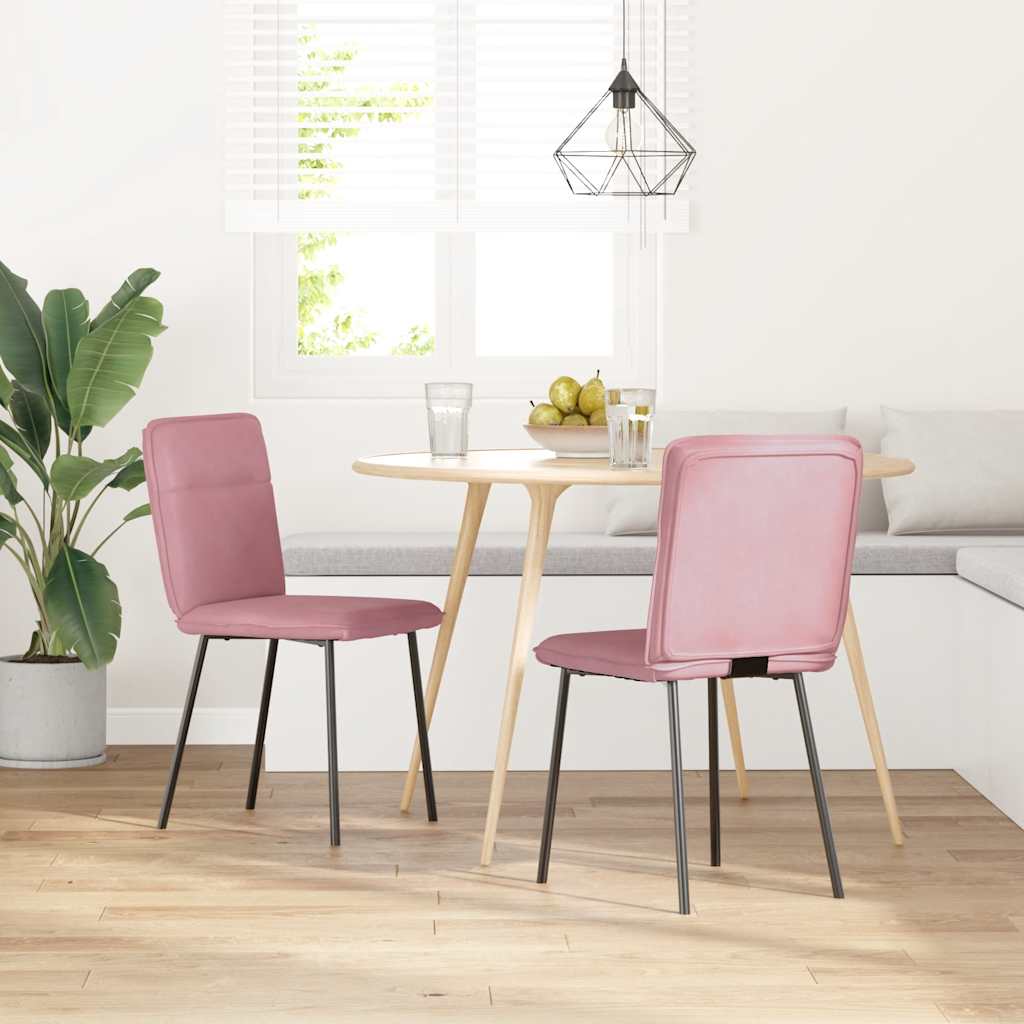 Dining chairs 2 pcs. Pink velvet