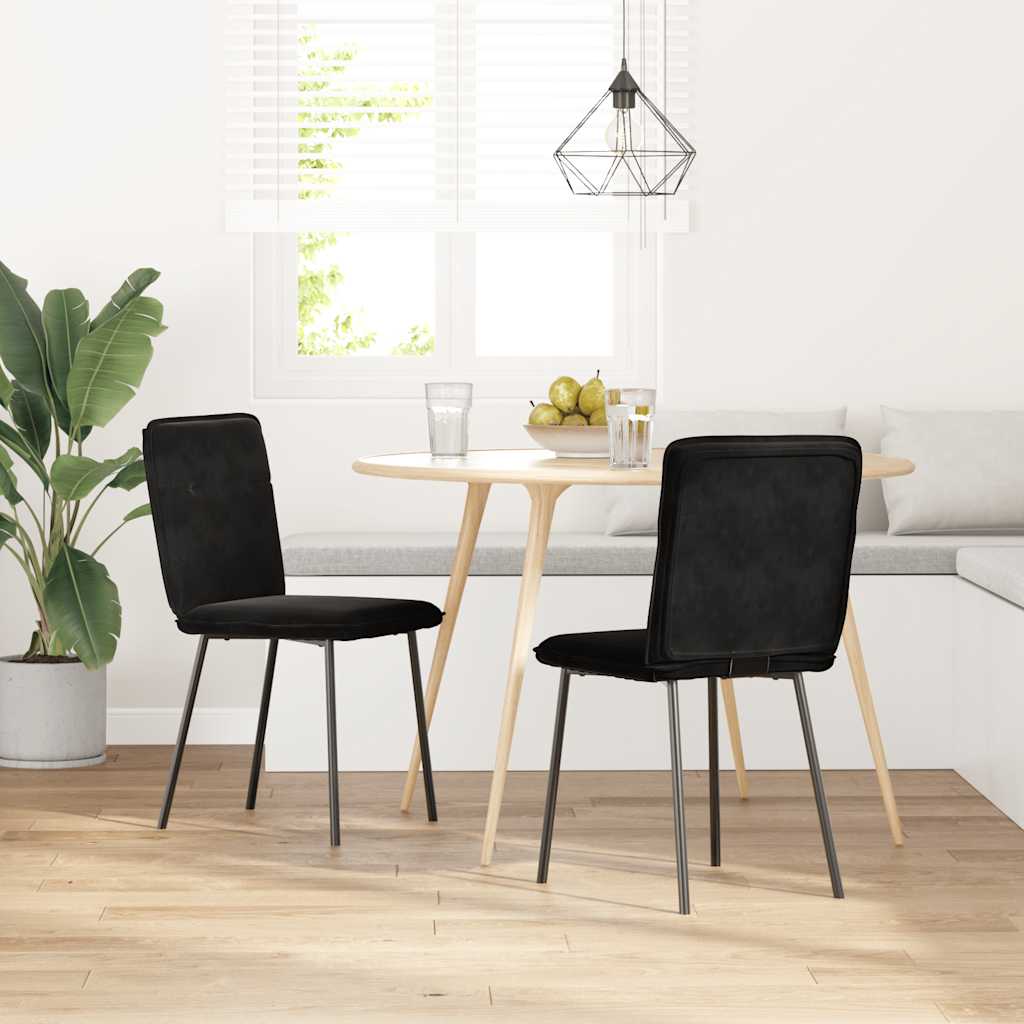 Dining chairs 2 pcs. Black velvet