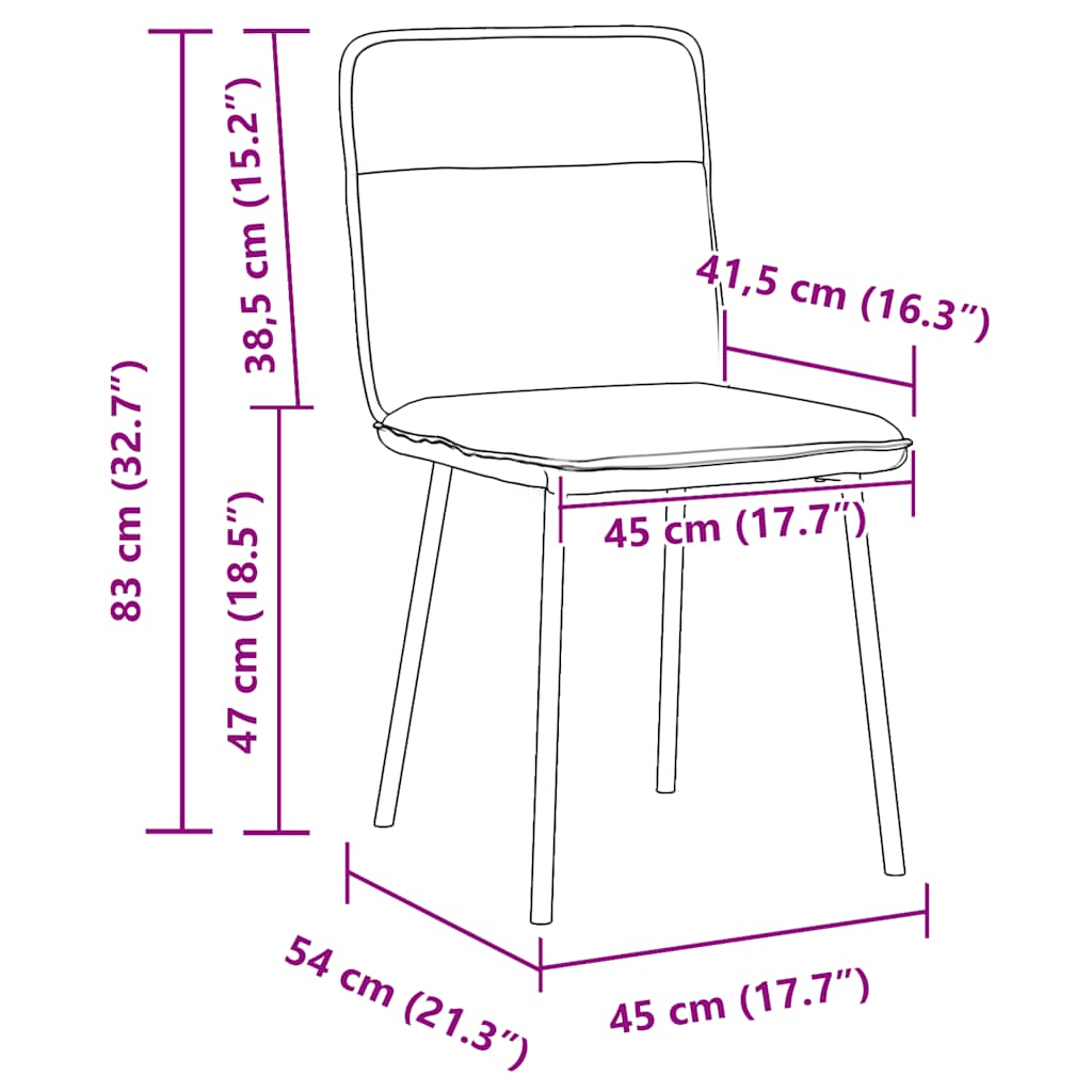 Chaises de salle à manger, lot de 2, velours jaune