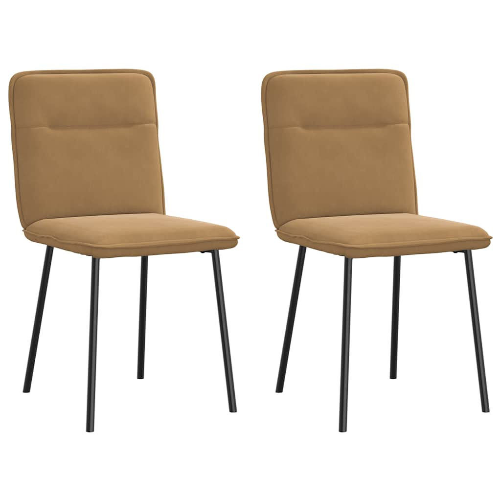 Dining chairs 2 pcs. Brown velvet